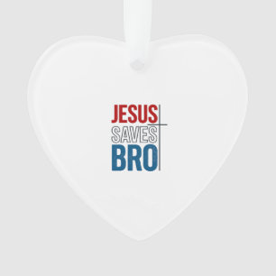 Ornamento Jesus Salva Irmão Tipografia Cristã Camiseta Desig