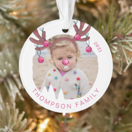 Ornamento Jingle O Caminho Que A Foto Reindeer Antler Bells