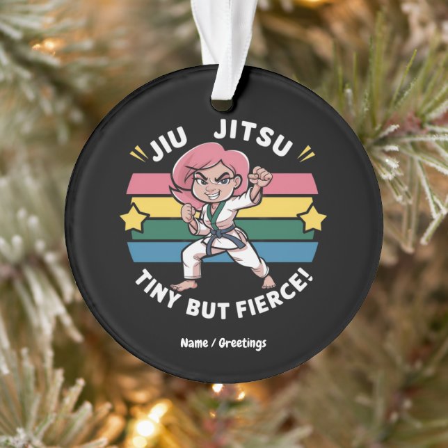 Ornamento Jiu Jitsu Tiny, Mas Empoderada, Garotas Confiantes (Árvore)