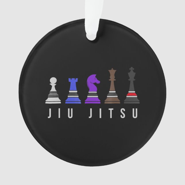 Ornamento jiu Jitsu    treinando xadrez, presente com texto. (Frente)
