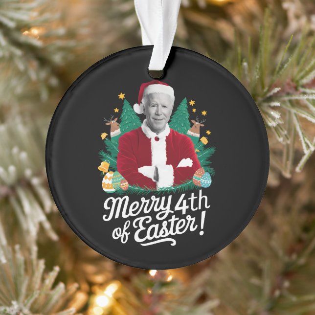 Ornamento Joe Biden Papais noeis De Natal Feliz 4º De Páscoa (Árvore)