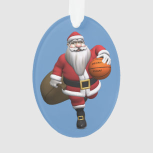Ornamento Jogador de Basquete do Papai Noel