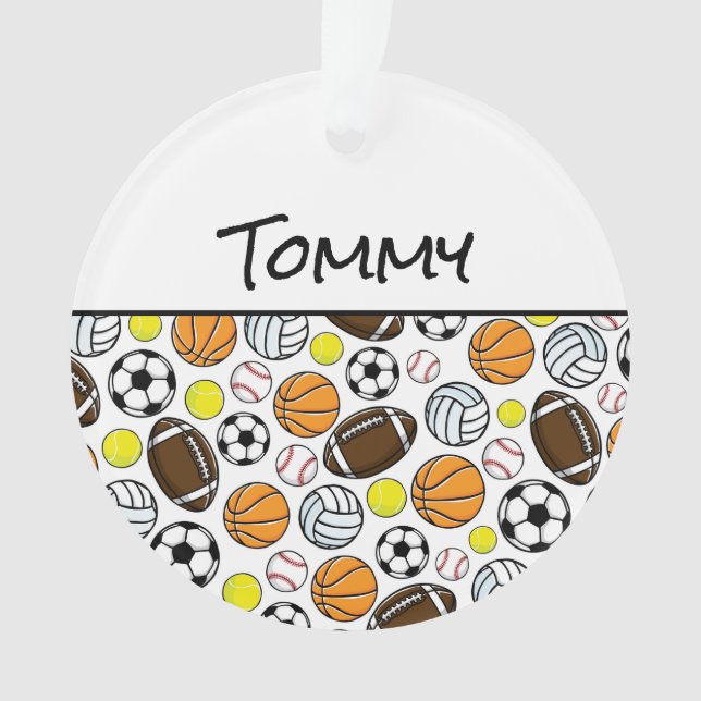 Ornamento Jogador de Bolas de Esportes da Pequena Liga (Frente)