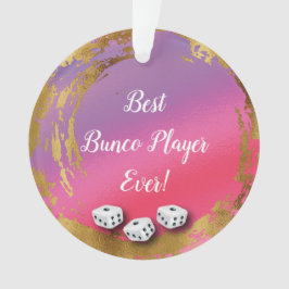 Ornamento Jogador de Dice Bunco Rosa Girassol