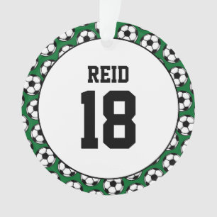 Ornamento Jogador de futebol NOME Número de gotas esportivas