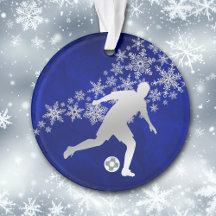 Jogador de futebol Silver Snowflake em Azul
