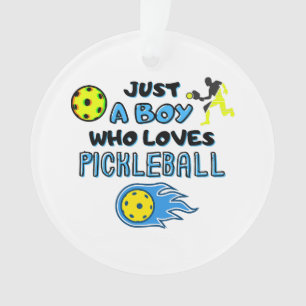Ornamento Jogador De Pickleball Engraçado Só Um Menino Que A
