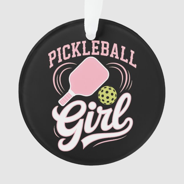 Ornamento Jogadora de Pickleball Menina (Frente)