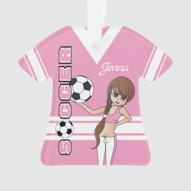Ornamento Jovens ⚽ Futebol Menina | Rosa (Frente)