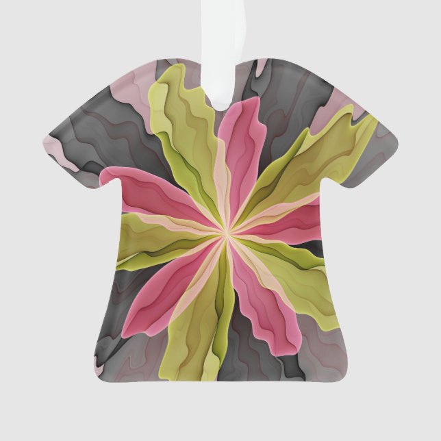 Ornamento Joy, verde rosa, Antracite Fantasia Flor Fractal (Frente)
