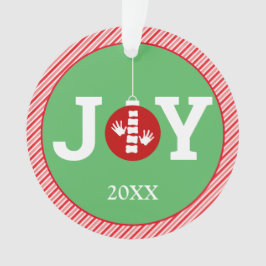 Ornamento JOY with Stripe Background Chiroprace Natal