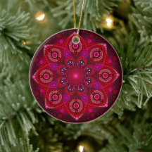 Ornamento Julho Birthstone Ruby Mandala