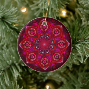 Ornamento Julho Birthstone Ruby Mandala