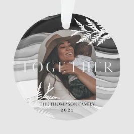 Ornamento Juntos Foto de Natal Japandi moderna e mínima