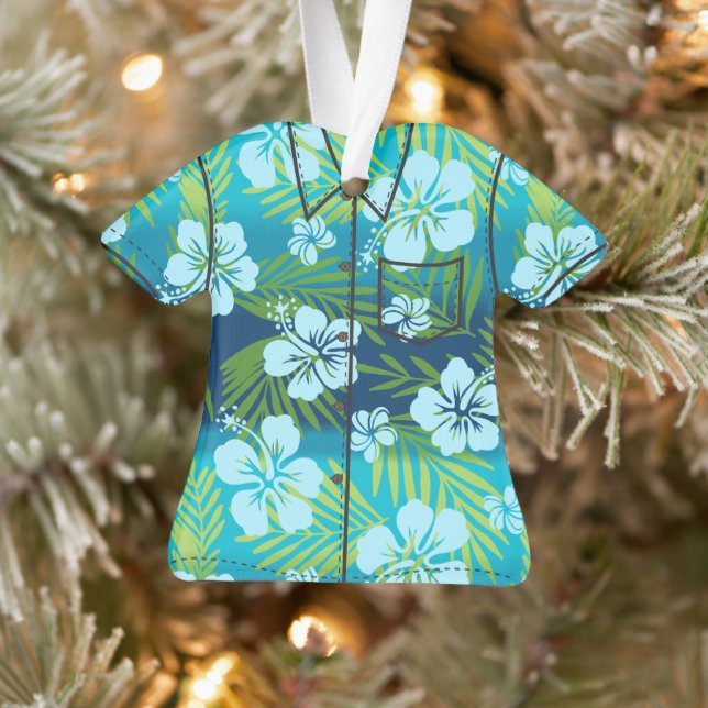 Ornamento Kalani Tie Dye Mistura Camisa Tropical Hibiscus Al (Árvore)