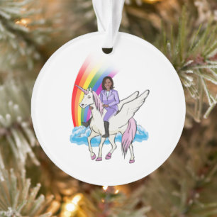 ORNAMENTO KAMALA HARRIS UNICORN E RAINBOW