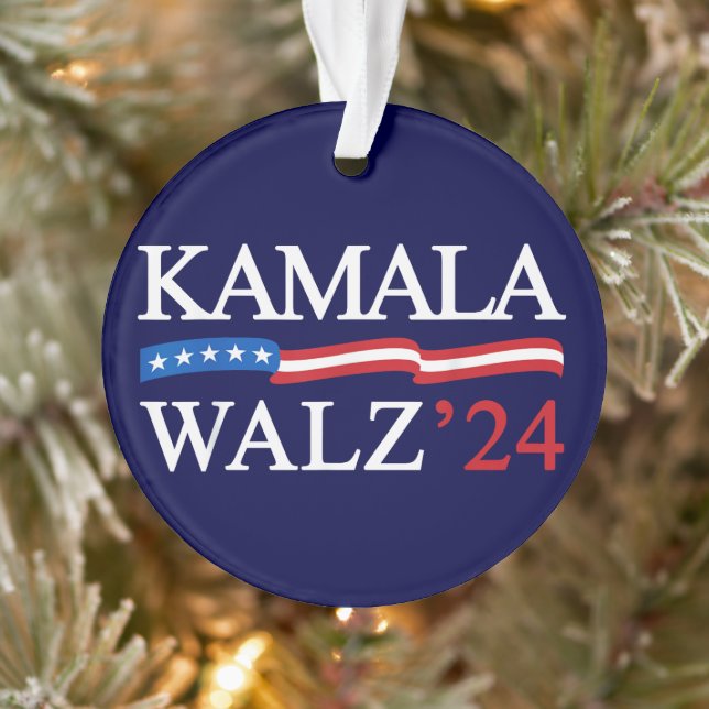 Ornamento Kamala Harris Walz 2024 Obviamente Azul (Árvore)