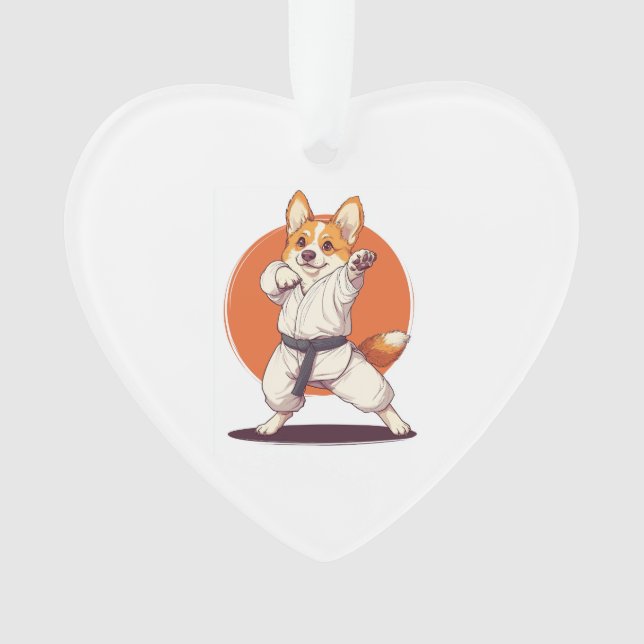 Ornamento Karate Corgi � Martial Arts Dog (Frente)