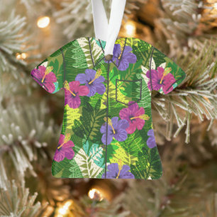 Ornamento Kauai Jungle Havaiano Hibiscus Aloha Camisa- Multi