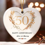 Ornamento Keepsasasaké 50º aniversário 💞 Casamento Dourado<br><div class="desc">Guardar 50º Ornamento 💞 Aniversário de Casamento Dourado</div>