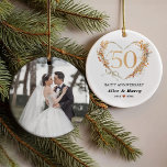 Ornamento Keepsasasaké 50º aniversário 💞 Casamento Dourado<br><div class="desc">Guardar 50º Ornamento 💞 Aniversário de Casamento Dourado</div>