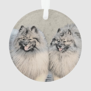 Ornamento Keeshond Brothers Painting - Arte Original de Cach
