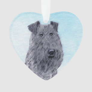 Ornamento Kerry Blue Terrier pintando uma pintura cãozinha o
