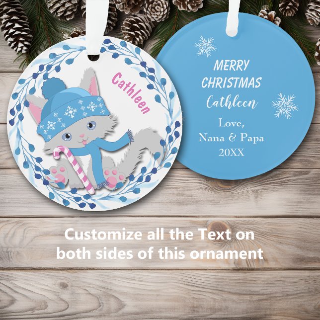 Ornamento Kids de Wreath Blue Kitten (Criador carregado)
