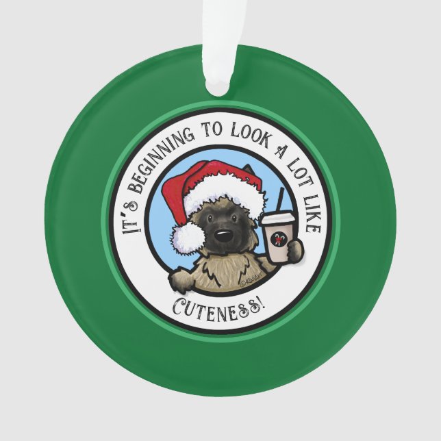 Ornamento KiniArt Cairn Terrier Café Natal (Frente)