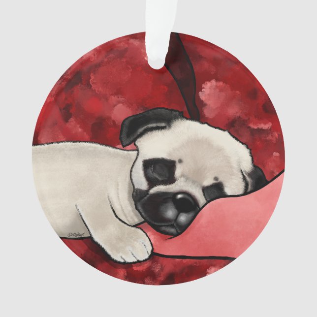 Ornamento KiniArt Pug Sonolento (Frente)