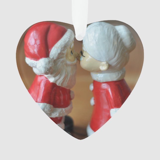 Ornamento Kissing Clauses com texto totalmente personalizado (Frente)