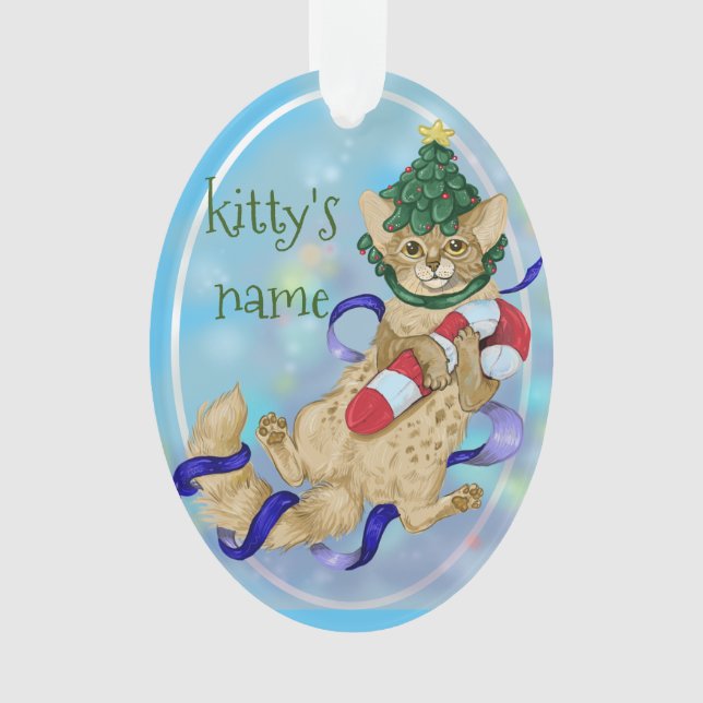 Ornamento Kitty Cat Natal (Frente)