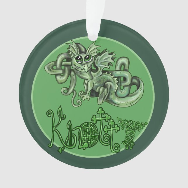 Ornamento Knotty lil Dragon!Ornamento Celta do Nó (Frente)