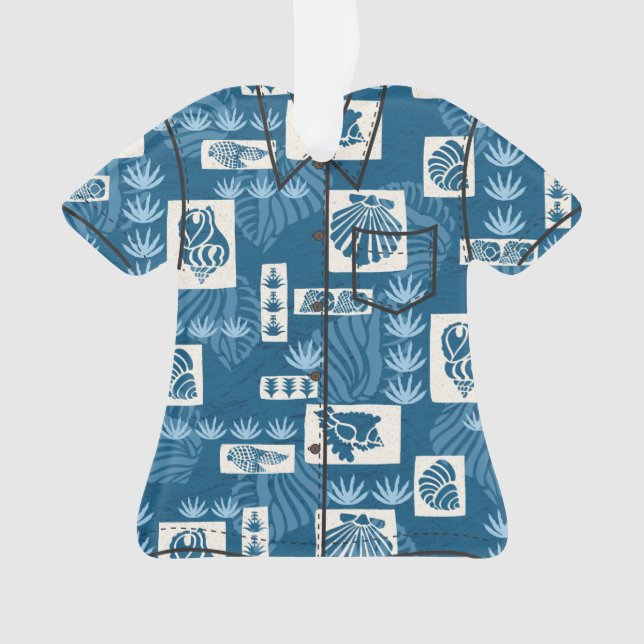 Ornamento Kua Bay Havaiana Conchas Submarinas Aloha Camisa (Frente)