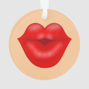 Ornamento lábios vermelhos beijo