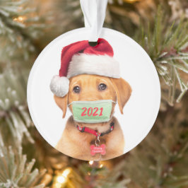 Ornamento Labrador Cachorro Puppy no Rosto Máscara 2021