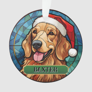 Ornamento Labrador de vidro isolado personalizado