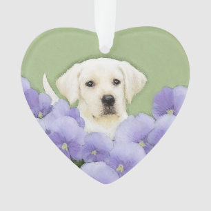 Ornamento Labrador Retriever Puppy Pintura Original