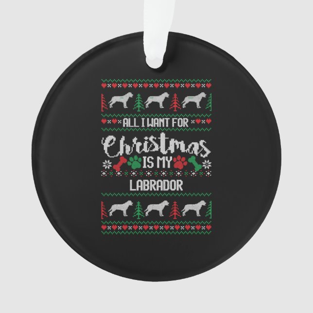 Ornamento Labrador Ugly Christmas Sweater Labrador S (Frente)