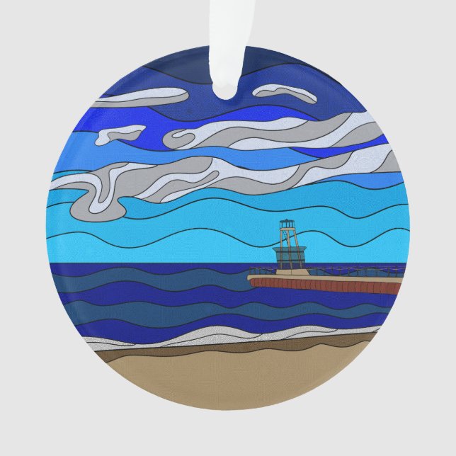 Ornamento Lago Michigan - Ornament acrílico (Frente)