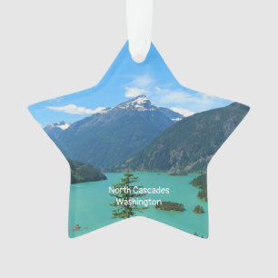 Ornamento Lago Turquesa da Montanha Snowy em Washington