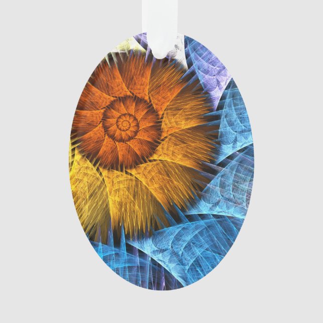 Ornamento Laranja Amarelo Amarelo Abstrato (Frente)