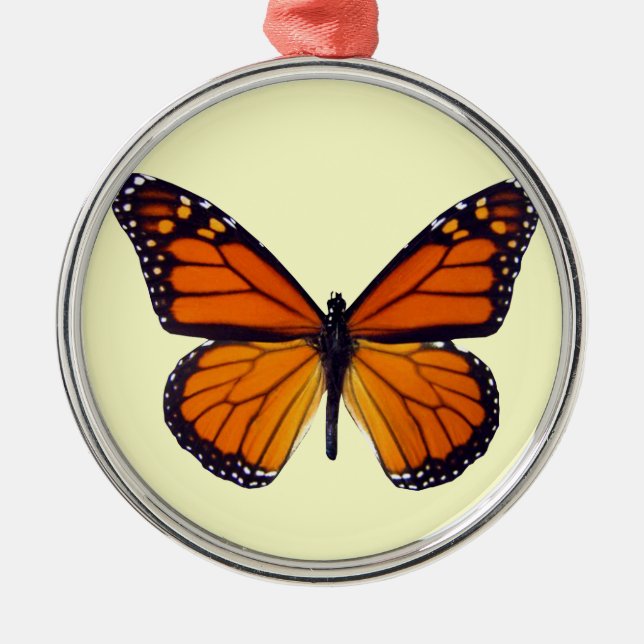 Ornamento Laranja Borboleta Redonda (Frente)