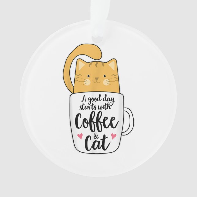 Ornamento Laranja Engraçado Café Mug Cat Lover (Frente)