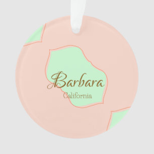 Ornamento Laranja verde pastel boho adicionar nome lugar rús