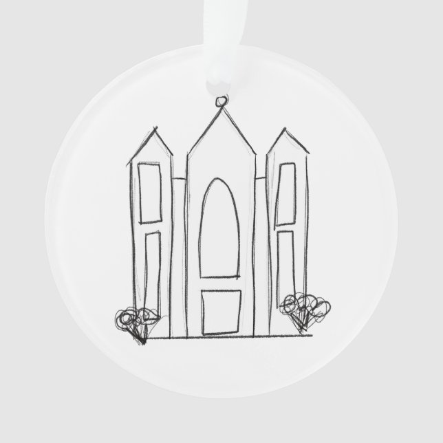 Ornamento LDS Salt Lake City Temple simples mormon moderno (Frente)