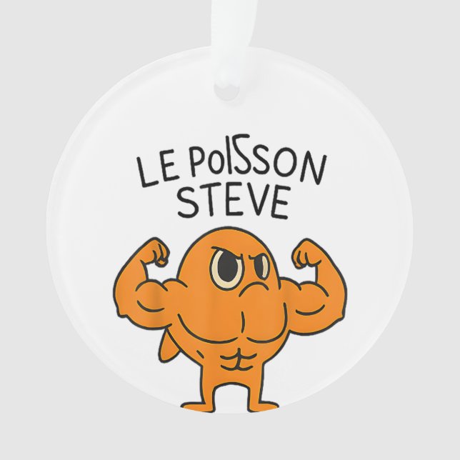 Ornamento Le Poisson Steve Funny Muscular Fish Cartoon (Frente)