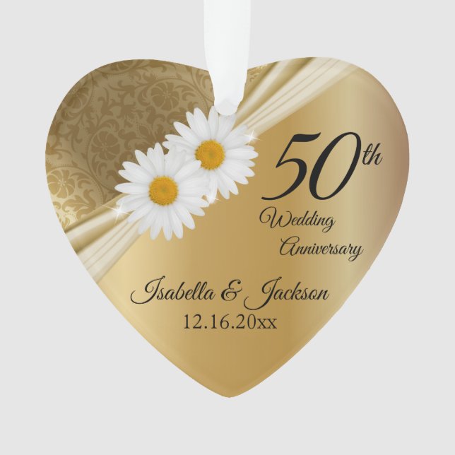Ornamento Lembrança 50º 🌼 Bodas de Ouro Aniversário de Casa (Frente)