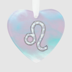 Ornamento Leo Zodiac - Sinal de Pastels Nacre Style Impressã