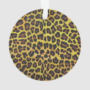 Ornamento Leopardo Castanho e Impressão Amarelo